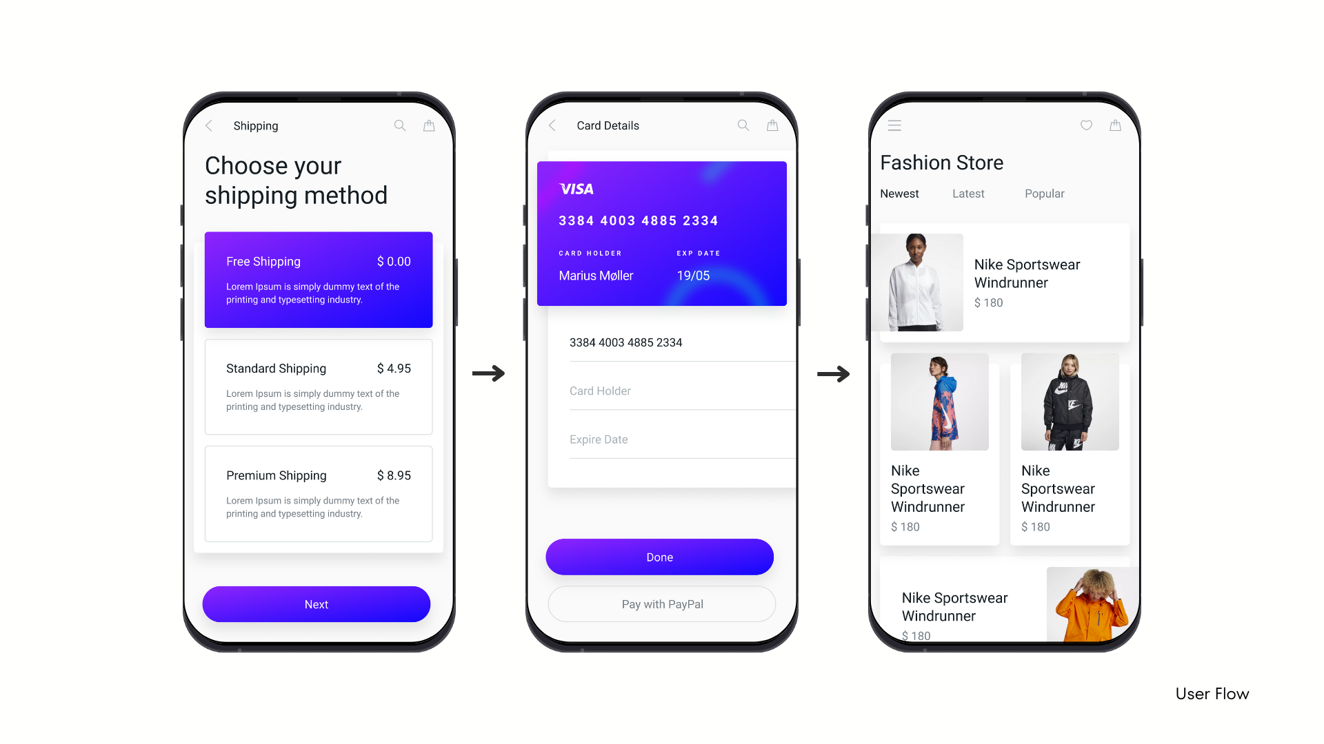 Nike Shop App Design - Cart View